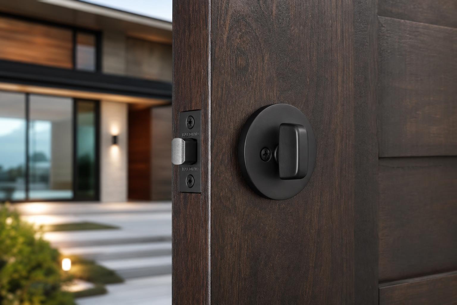 Premium catalogue display of modern high-security locks and locking hardware