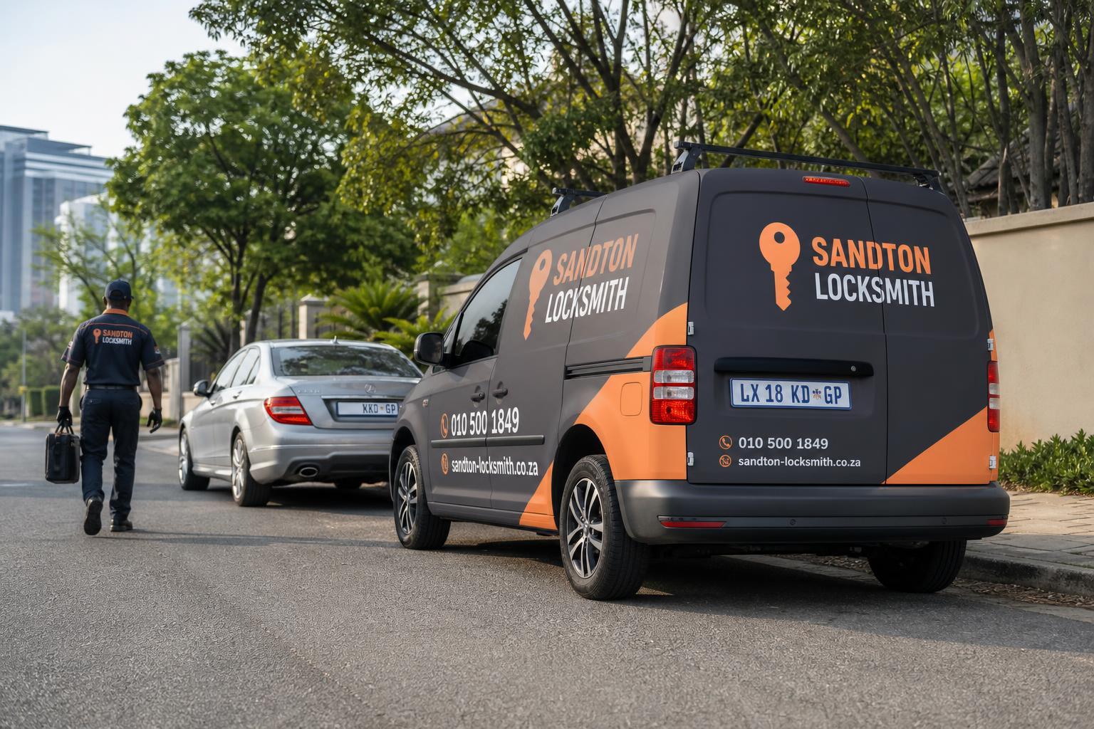 Sandton Locksmith van responding to an emergency callout