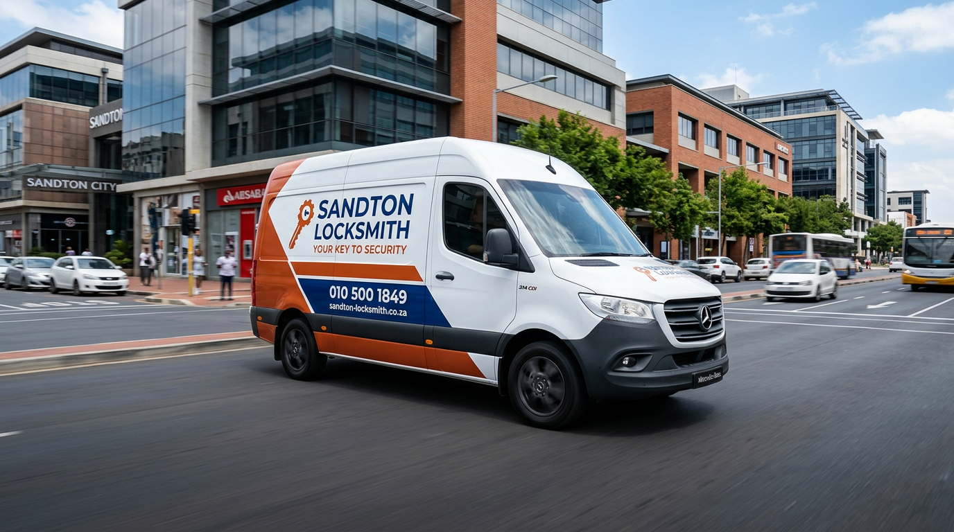 Sandton Locksmith branded mobile locksmith van serving Midrand